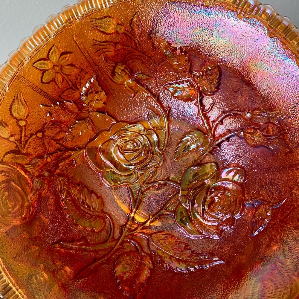 Imperial Carnival Glass Open Rose Bowl - Picture 11 of 12